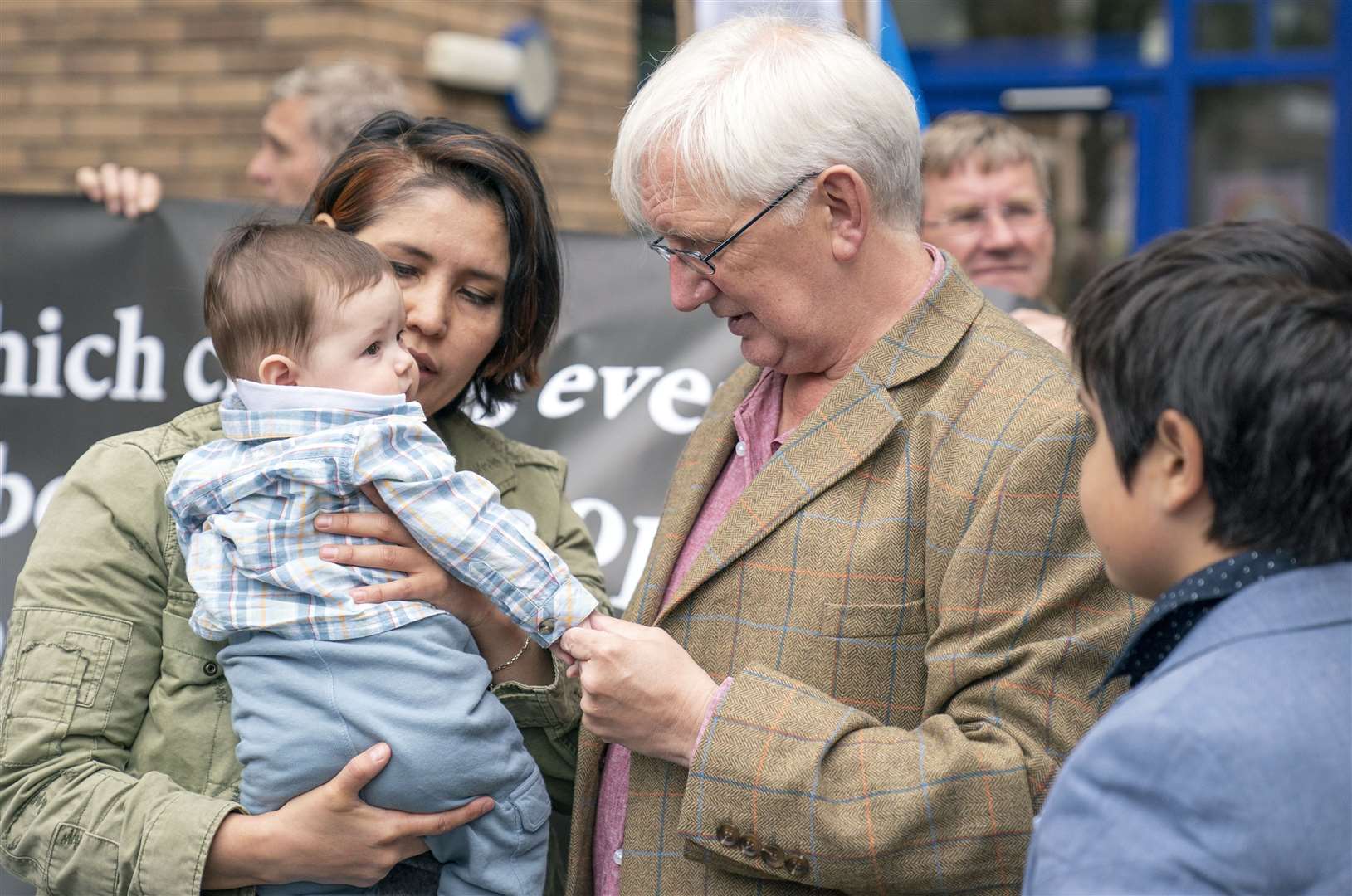 Mr Murray said goodbye to his wife Nadira and five-month-old son Oscar before handing himself in to police (Jane Barlow/PA)