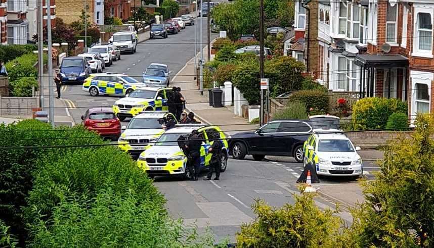 Armed police have been photographed this morning in Mickleburgh Hill, Herne Bay. Picture: Michael Mullarkey (13070840)
