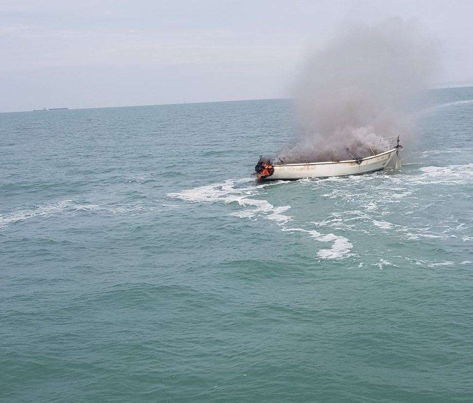 The boat could not be saved and sank. Picture: Ramsgate RNLI (13678707)