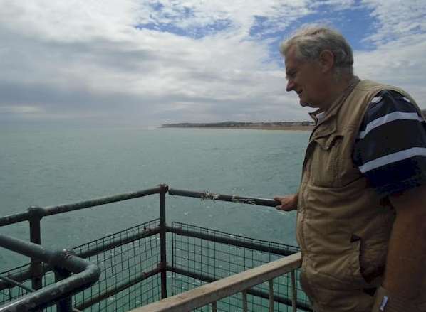 Cllr Trevor Bond says this corroded hand rail is a danger to the public