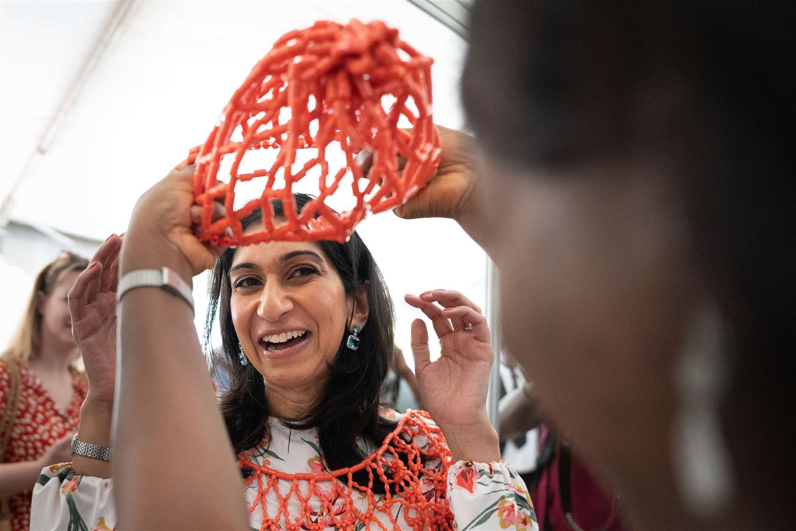 Suella Braverman attending a Commonwealth Day street fair in Kigali during her visit to Rwanda (Stefan Rousseau/PA)