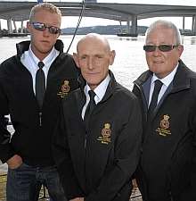 The coastguards involved in the rescue. Left to right: John Lovage,