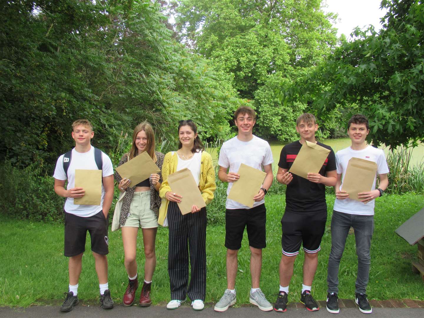 Pupils at Barton Court Grammar School in Canterbury receive their GCSE results