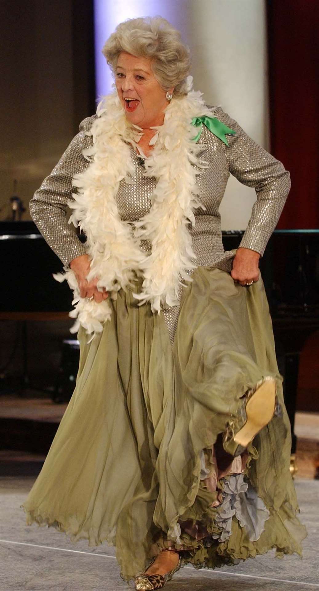 Betty Boothroyd during her performance at the House of Lords and House of Commons ‘Parliamentary Palace of Varieties Show’ (John Stillwell/PA)