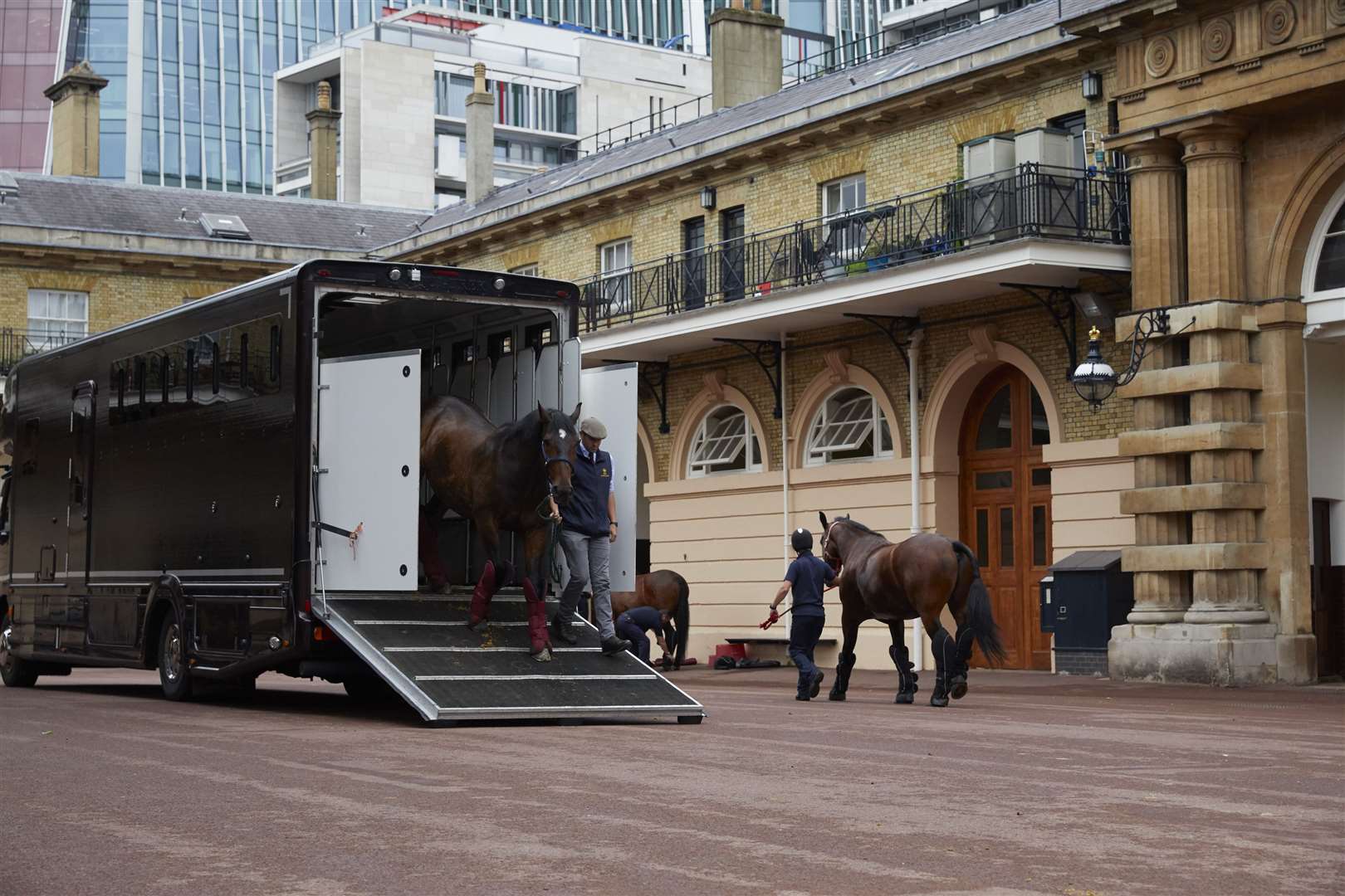 The Queen’s horses return to the Royal Mews in London (Royal Collection Trust/Her Majesty Queen Elizabeth II 2020/PA)