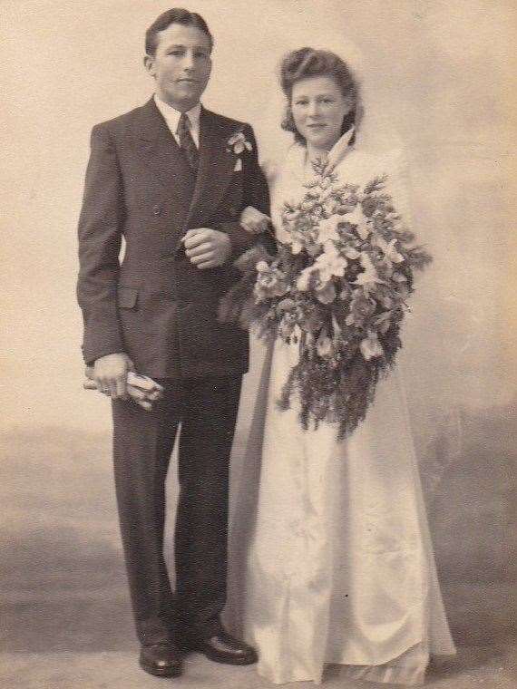 Mary Maskell and her husband Eric Bradburn on their wedding day