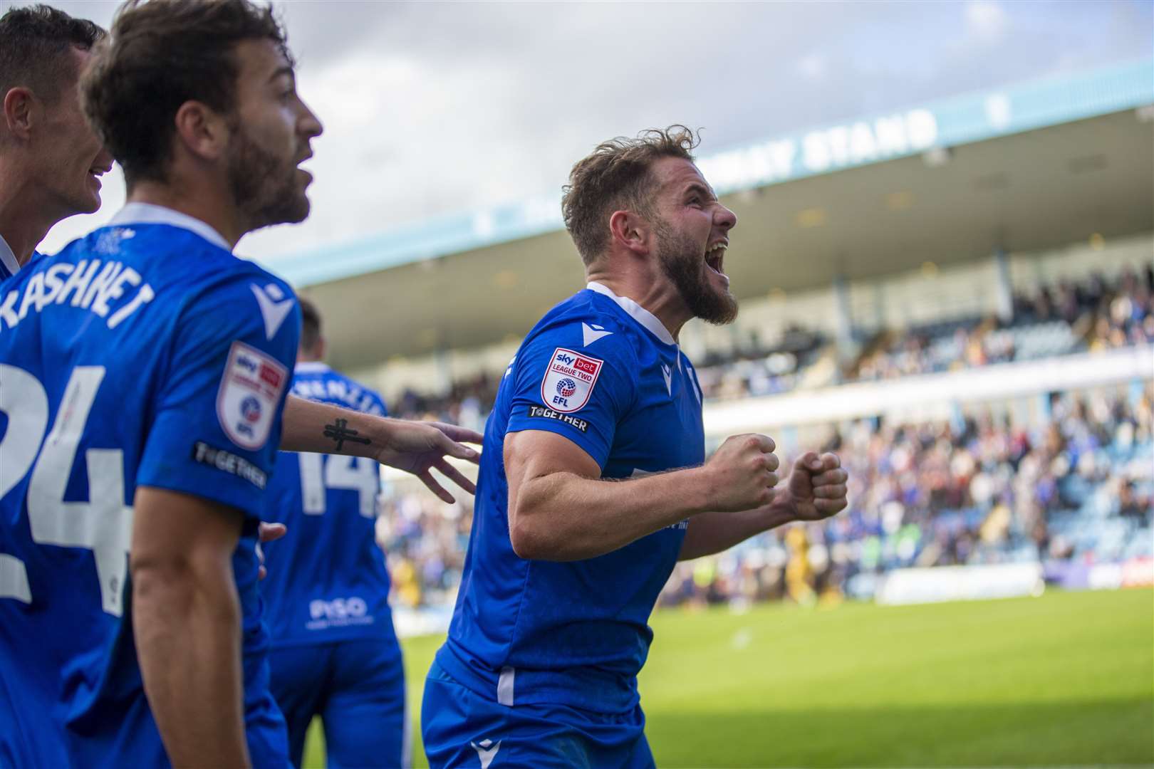 Gillingham's Alex MacDonald scores the winner against Sutton United Picture: KPI (59697160)