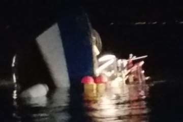 The fishing boat sinks further off the Dungeness coast.