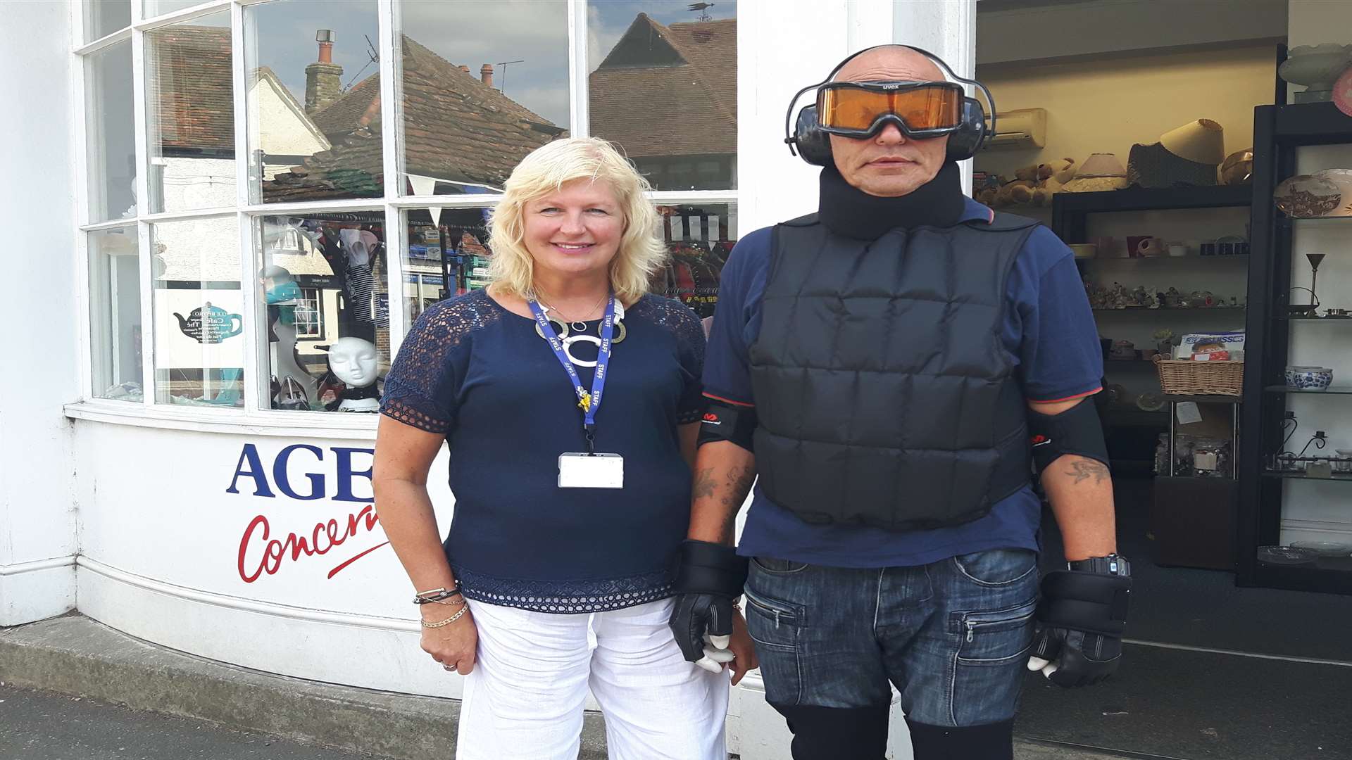 Jane Goring from Age Concern Sandwich with volunteer Andy Styles