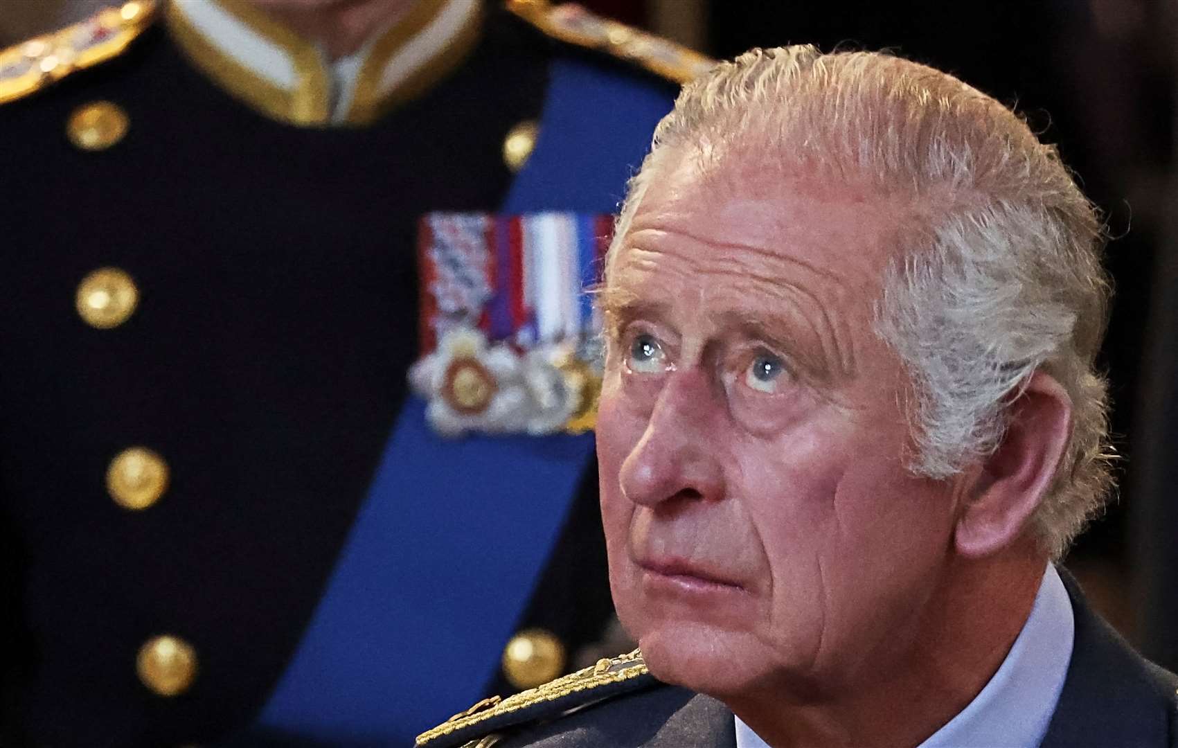 Charles arriving in Westminster Hall where the coffin lay in state until Monday morning (Phil Noble/PA)