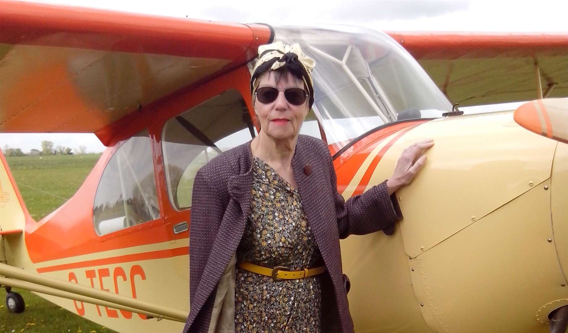 Nic Orchard with her vintage plane