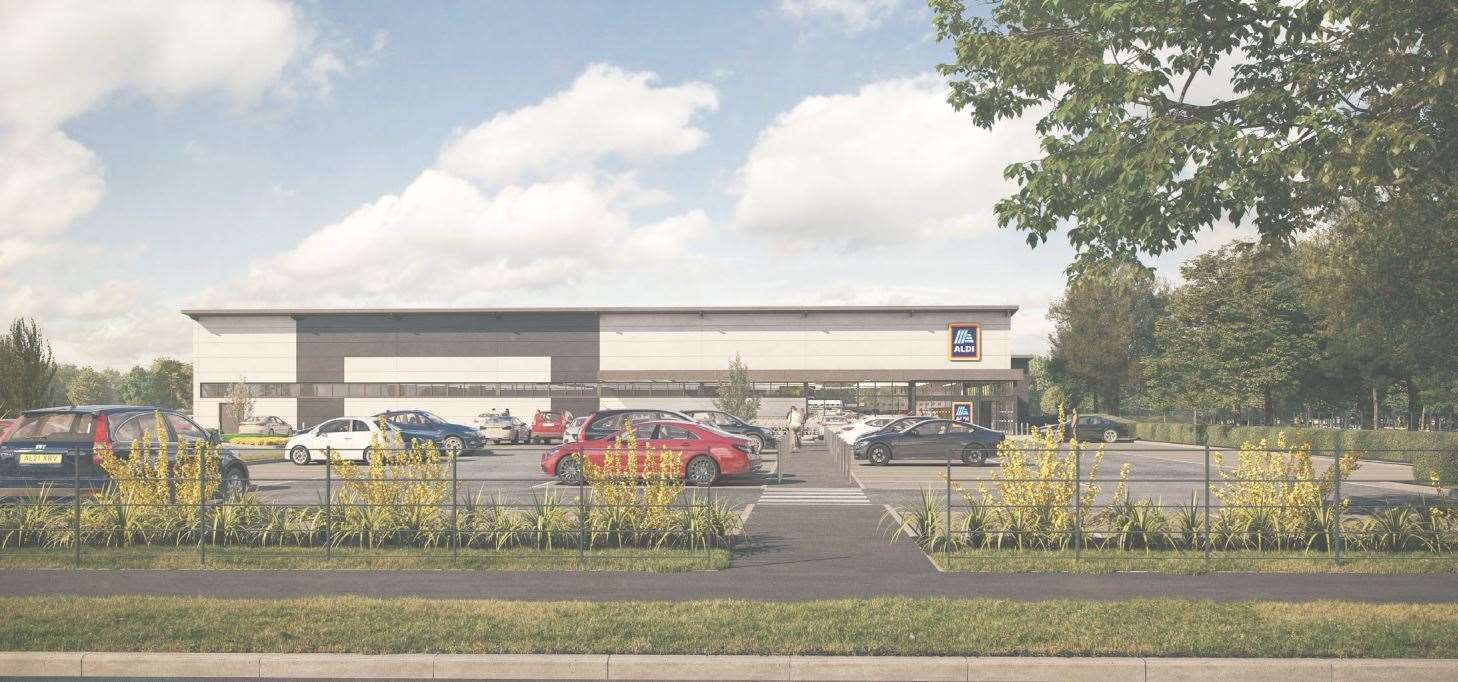 An illustration of how Aldi say their Kings Hill store will look