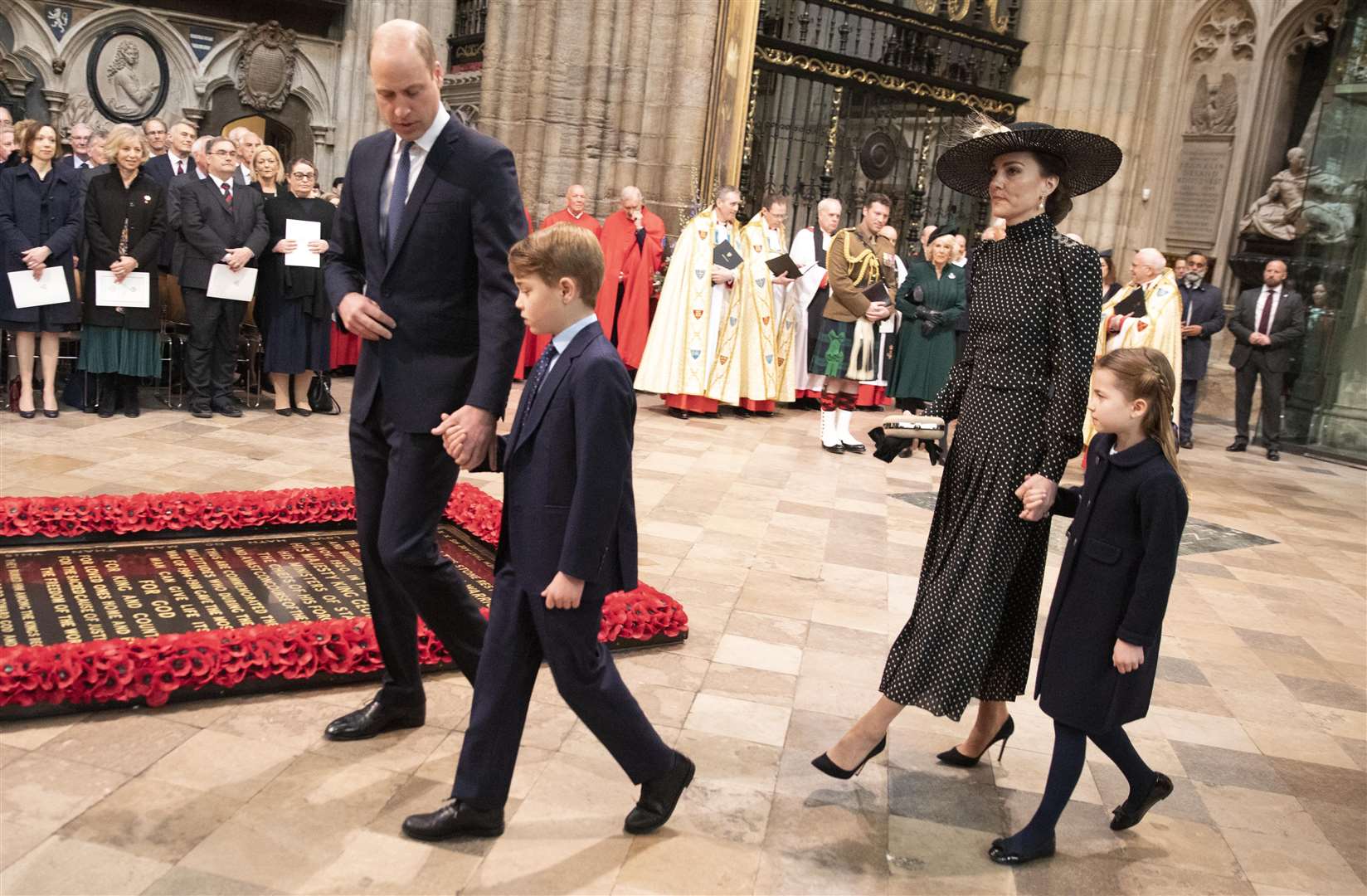 The Cambridge family arriving (Richard Pohle/The Times/PA)