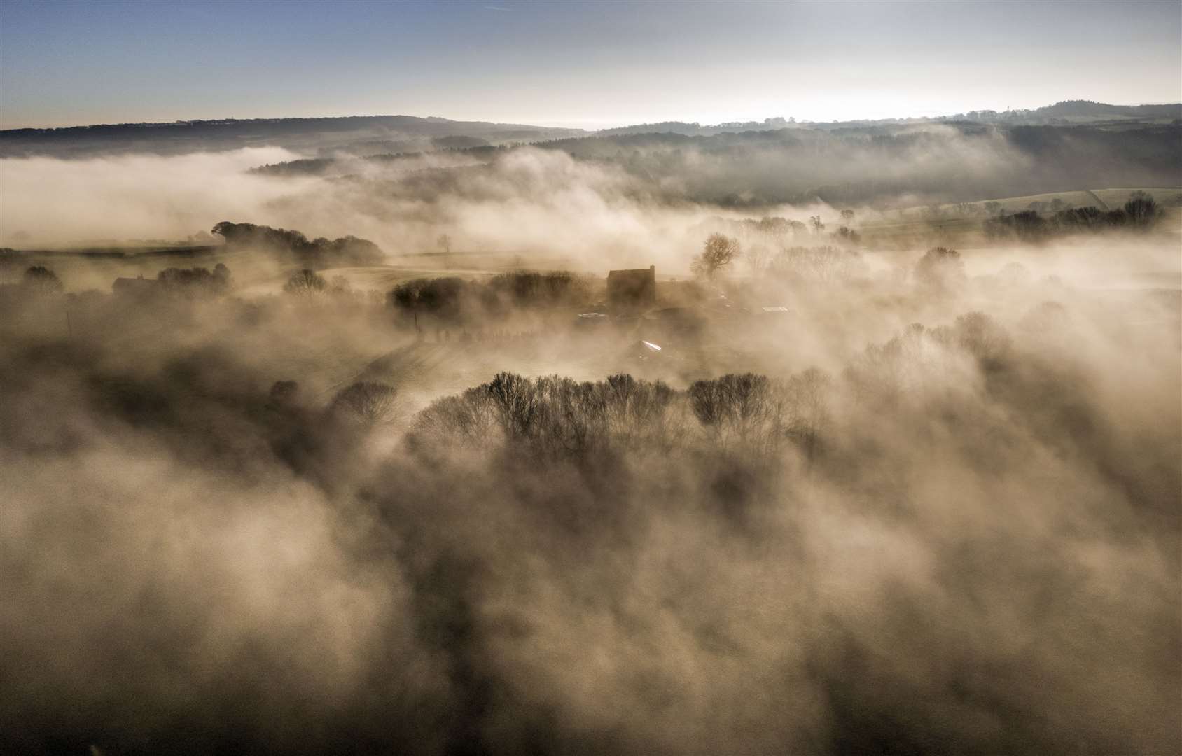 Low-lying fog over Huddersfield (Danny Lawson/PA)