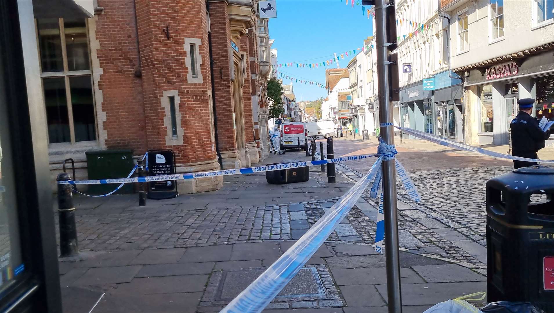 A huge cordon has been placed in Canterbury High Street