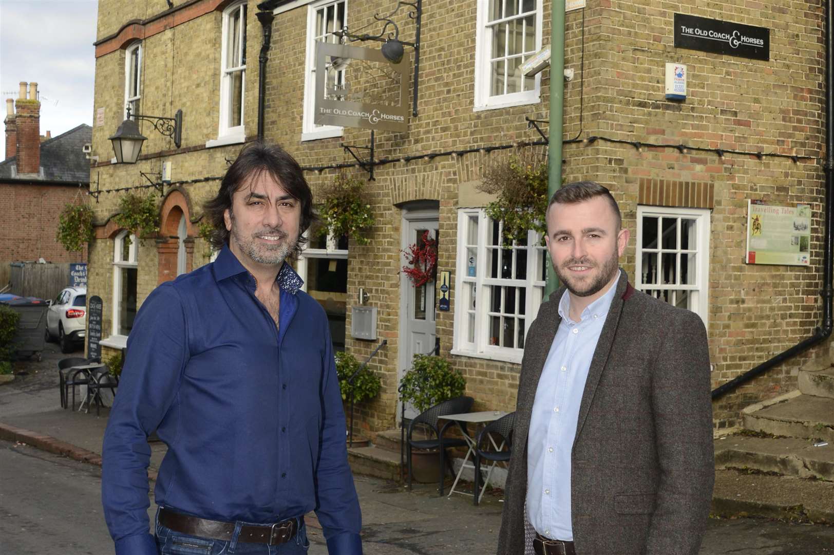 Owner Eddie Sargeant and head chef Jack Webster outside the Harbledown pub