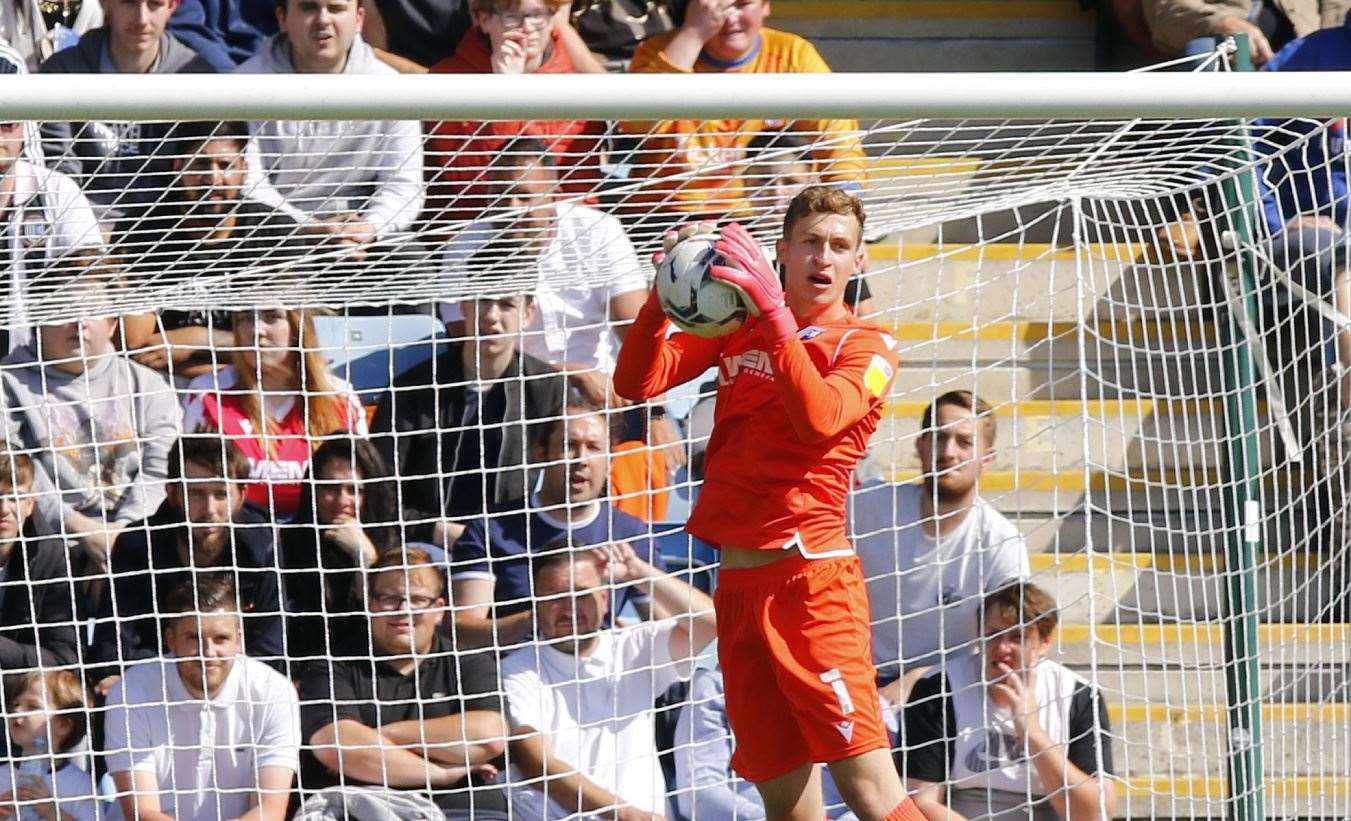 Gillingham's loan keeper Jamie Cumming bounces back on Saturday Picture: Andy Jones