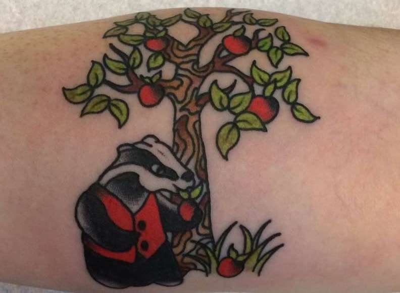 The Badger's Hill Farm tattoo