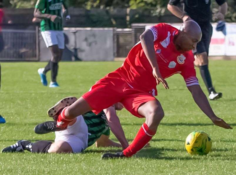 John Ufuah scored Whitstable's FA Trophy winner at Chalfont St Peter