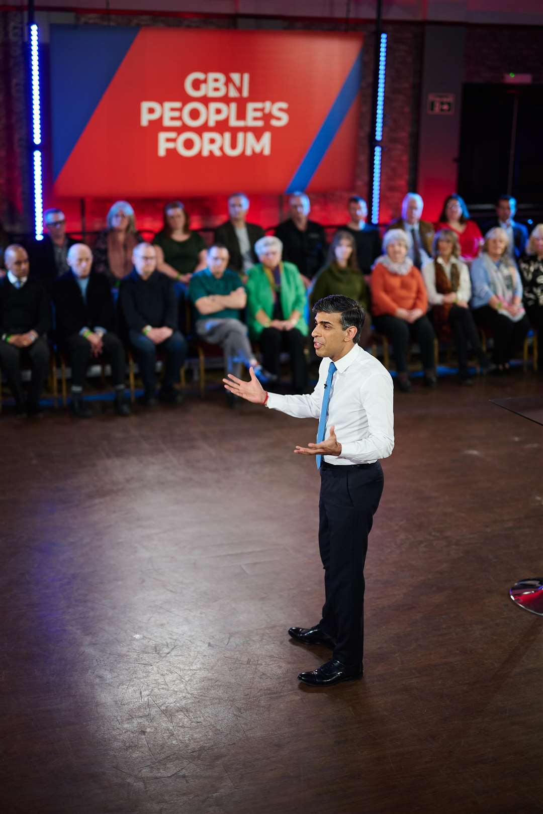 Prime Minister Rishi Sunak during GB News’ People’s Forum (GB News/Matt Pover)