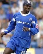 EFE SODJE: in the thick of the action at both ends of the pitch
