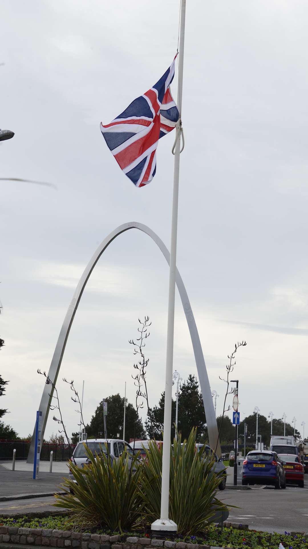 Flags are at half mast across Folkestone. Picture: Paul Amos