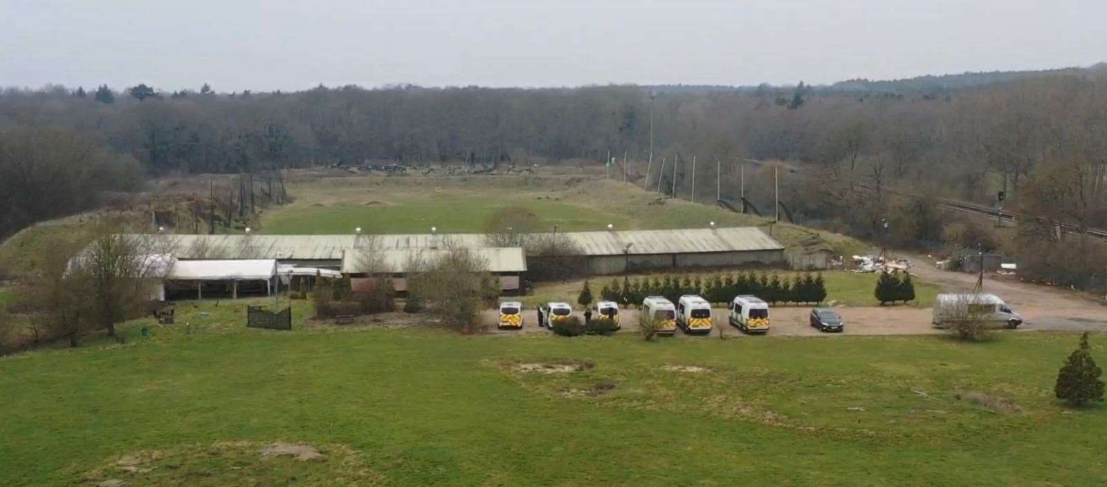 An aerial shot of the abandoned Great Chart leisure complex Picture: UKNIP