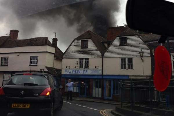 Smoke billows into the air following a fire at Peking Inn in Milton Regis via @Sarah120990