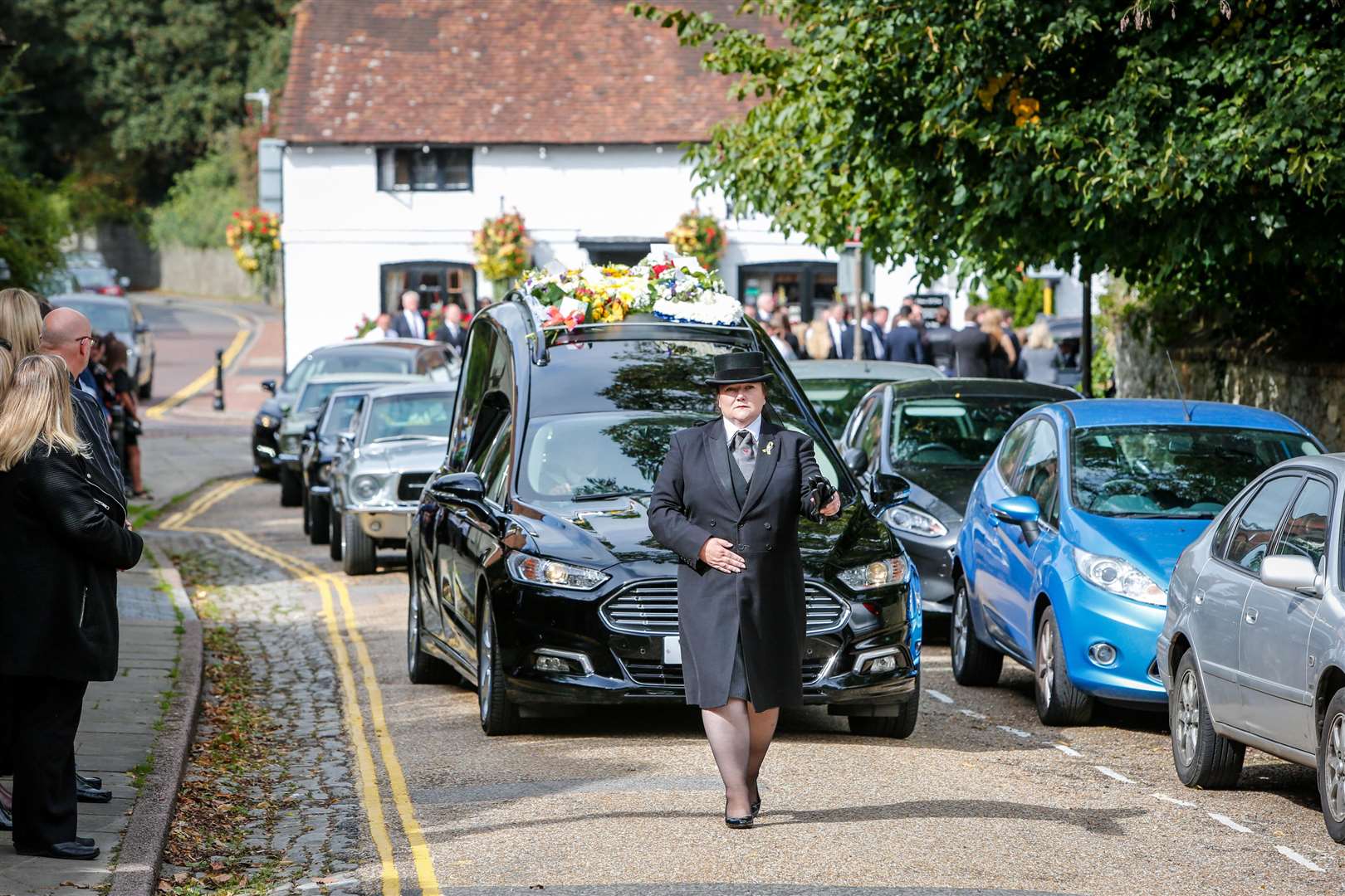 Jayden Powell's cortege arrives at the church. Picture: Matthew Walker