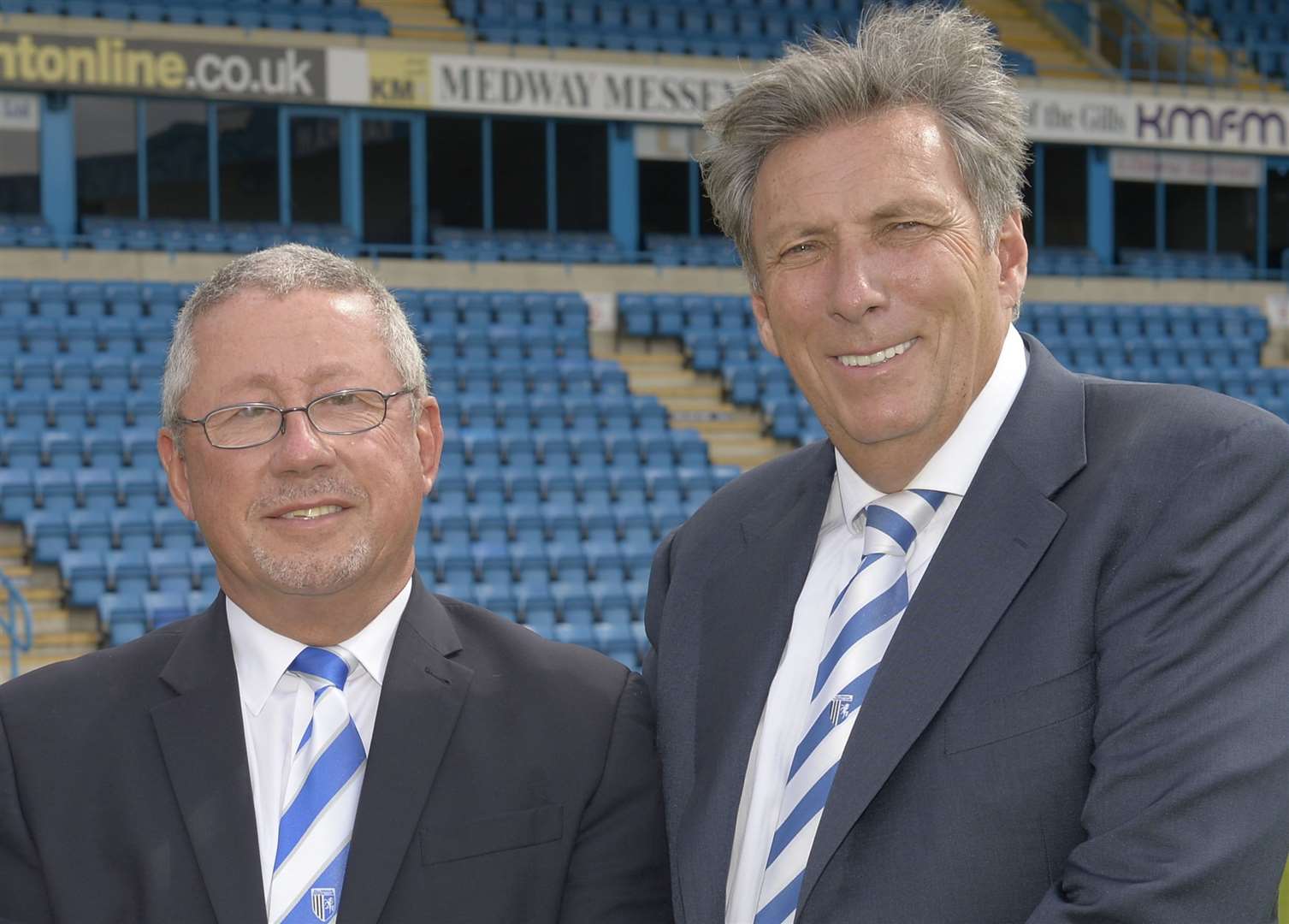 Gills chairman Paul Scally, left, with Michael Anderson. Picture: Andy Payton