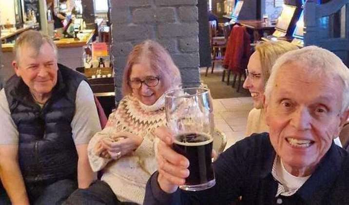 Regulars enjoy a drink at the popular pub