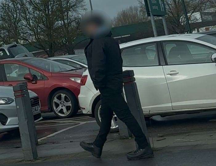 A litter enforcement officer working on the Wincheap Retail Park last month