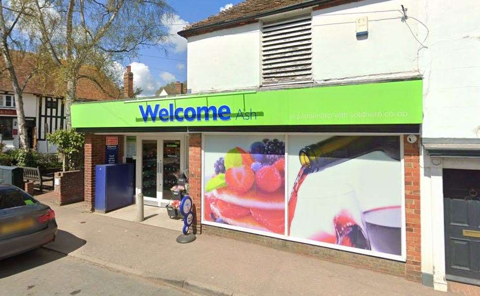 The clown was spotted outside Co-op in Ash, near Sandwich. Picture: Google