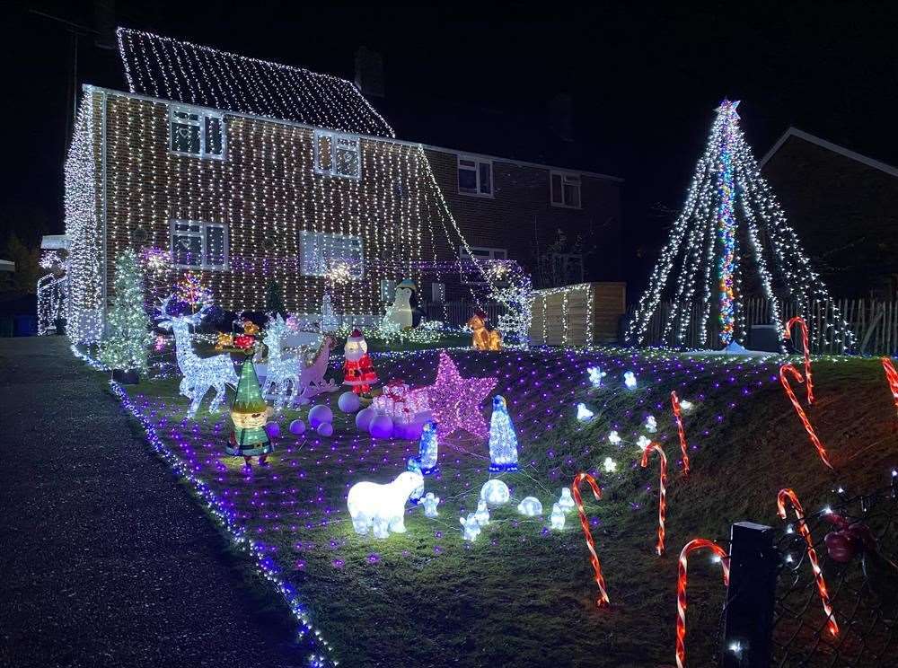 Ross Clark's Christmas lights in Boughton. Picture: Ross Clark (43243863)