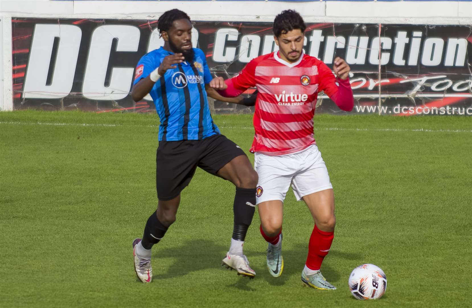 Ebbsfleet's Toby Edser is closed down. Picture: Ed Miller/EUFC