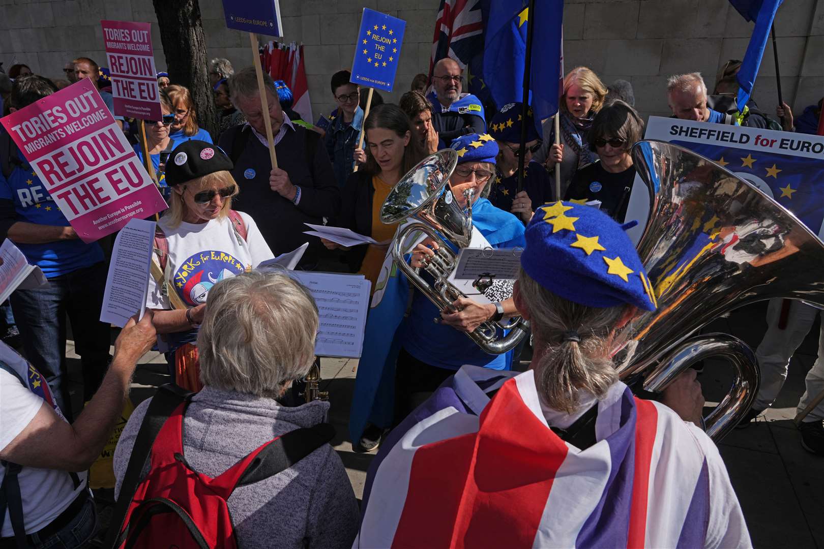 Hundreds of people joined the march from Park Lane to Parliament Square (Jeff Moore/PA)