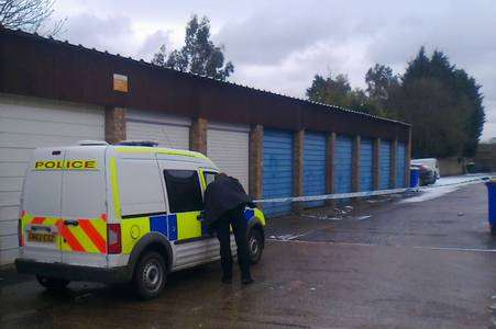 Police at McColl's in Larkfield after a robbery