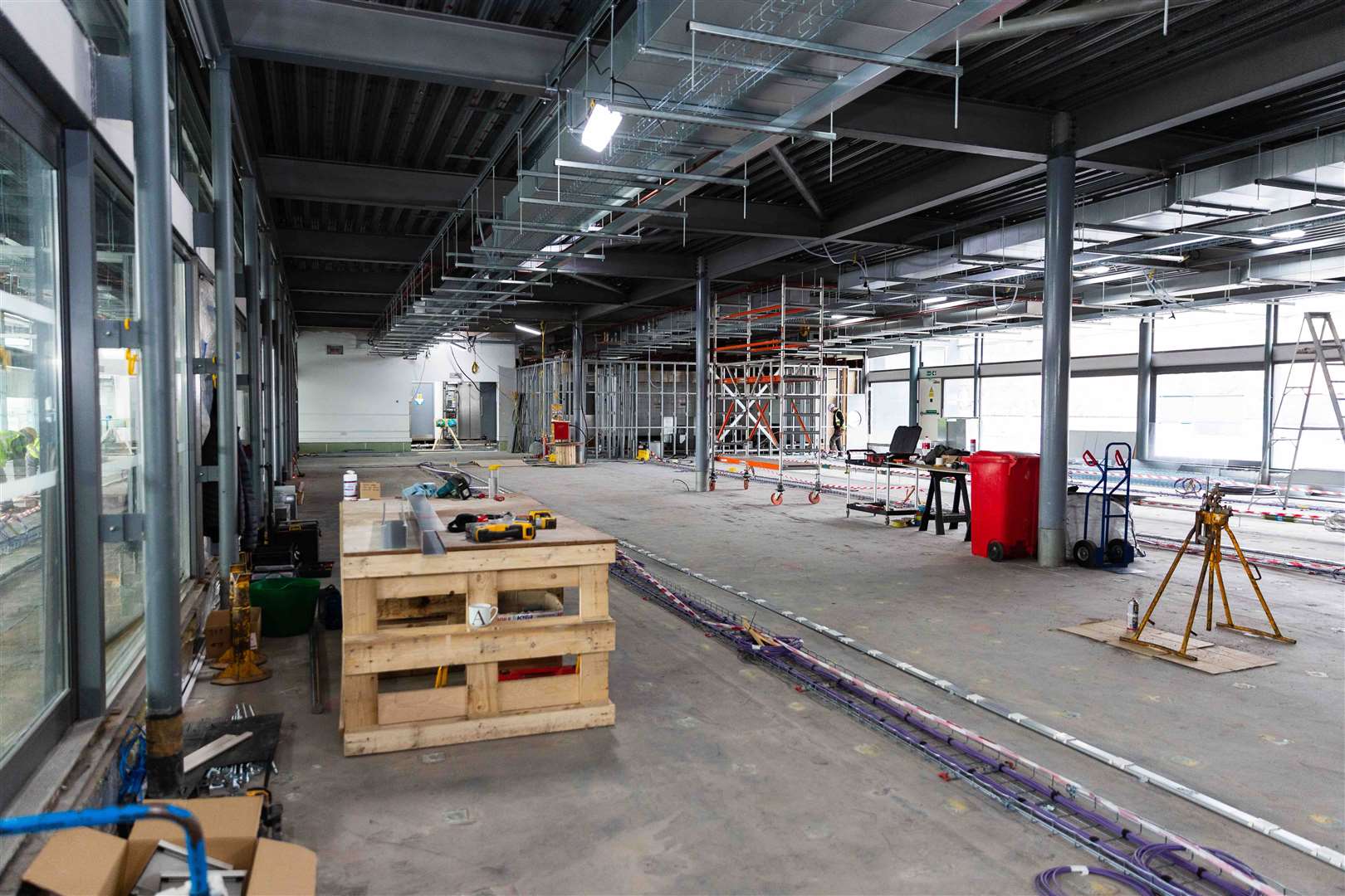 The second floor of the building has been stripped back because of water damage (Lisa Whiting/We The Curious/PA)