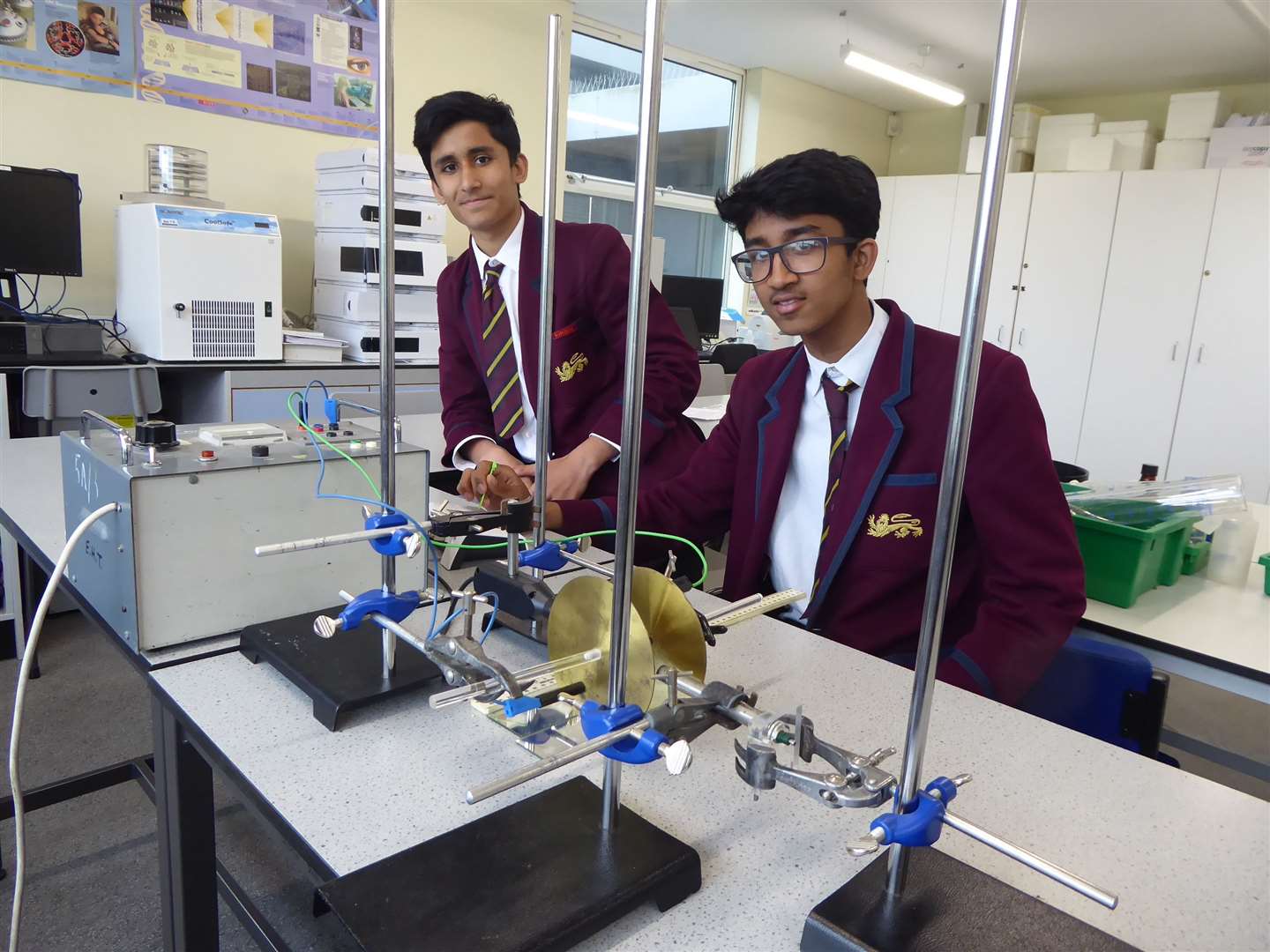 2018 Bright Spark Awards winners Zubair Asim and Kevin John from Simon Langton Grammar School for Boys