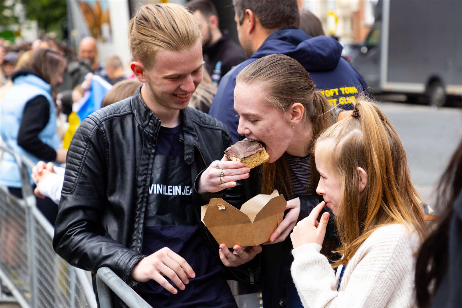 The Jaffa Cake was served to guests and crew outside the semi-finals of Britain’s Got Talent (David Parry/PA)