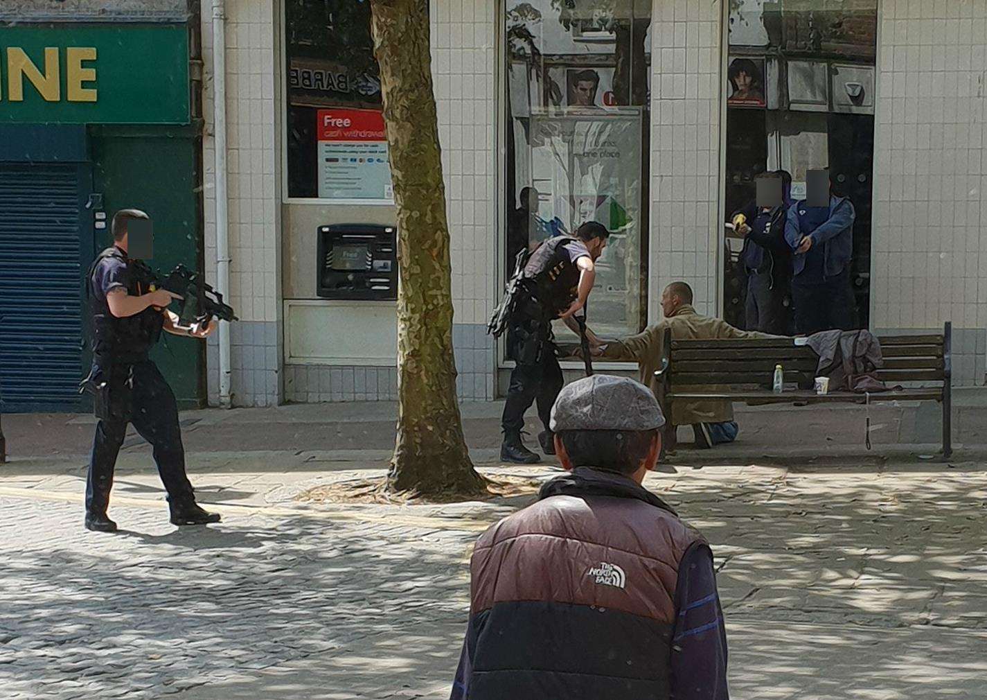 Armed police in Ashford High Street. Picture: Benn Phillips