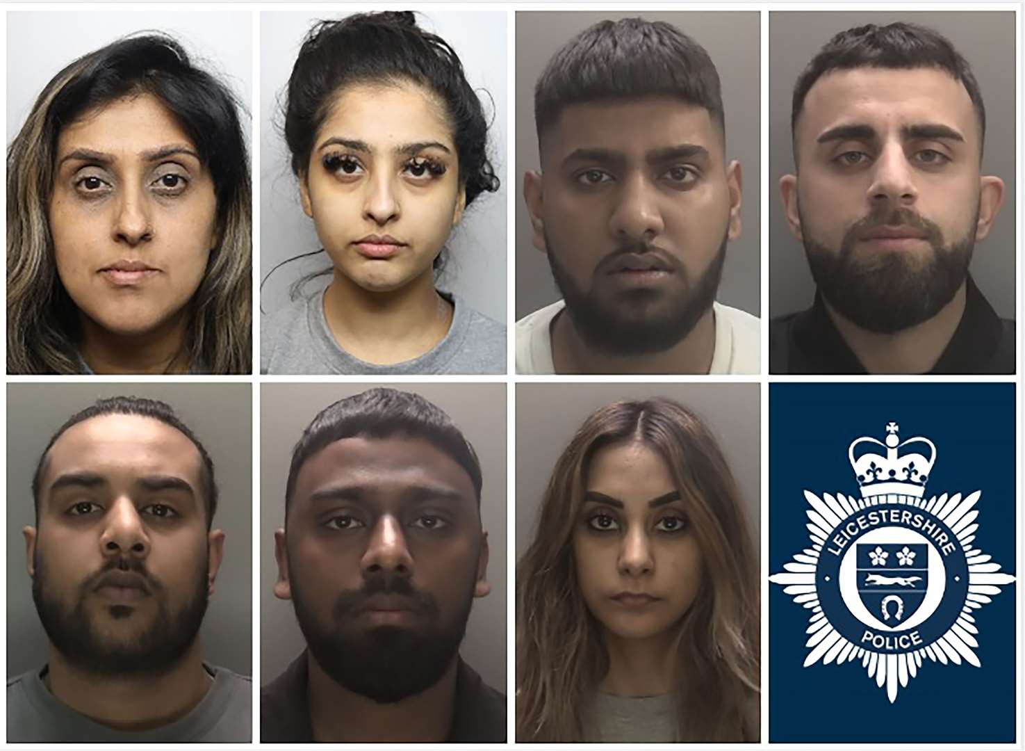 Ansreen Bukhari, Mahek Bukhari, Raees Jamal, Rekhan Karwan, Sanaf Gulamustafa, Ameer Jamal, Natasha Akhtar (Leicestershire Police/PA)