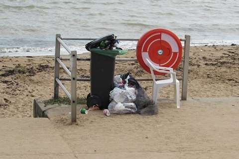 Dumpton Gap bin. Pic: Derek Ives