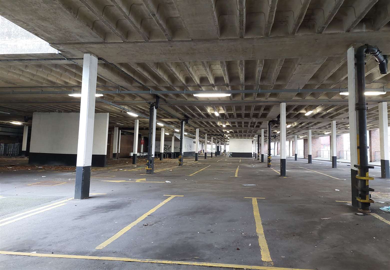 The car park goes across two floors