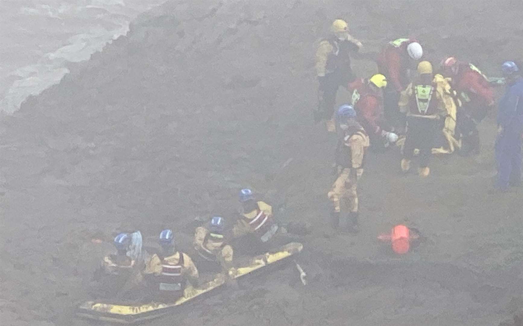 Two people were rescued from the mud. Picture: Dr Paula Owens