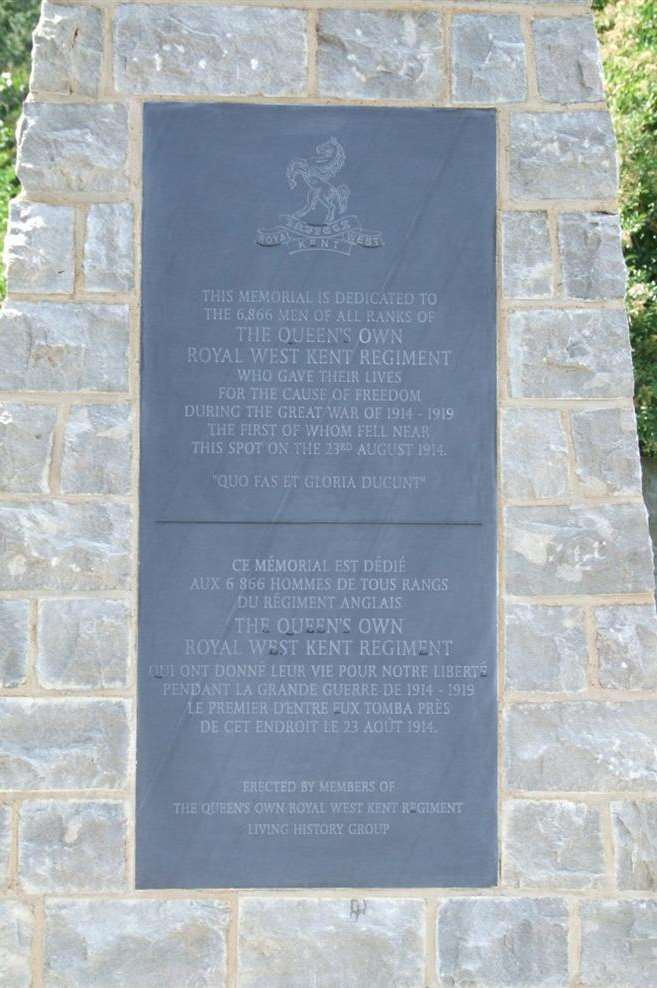 Construction of the memorial to the 1st Battalion of the Queen's Own Royal West Kent Regiment