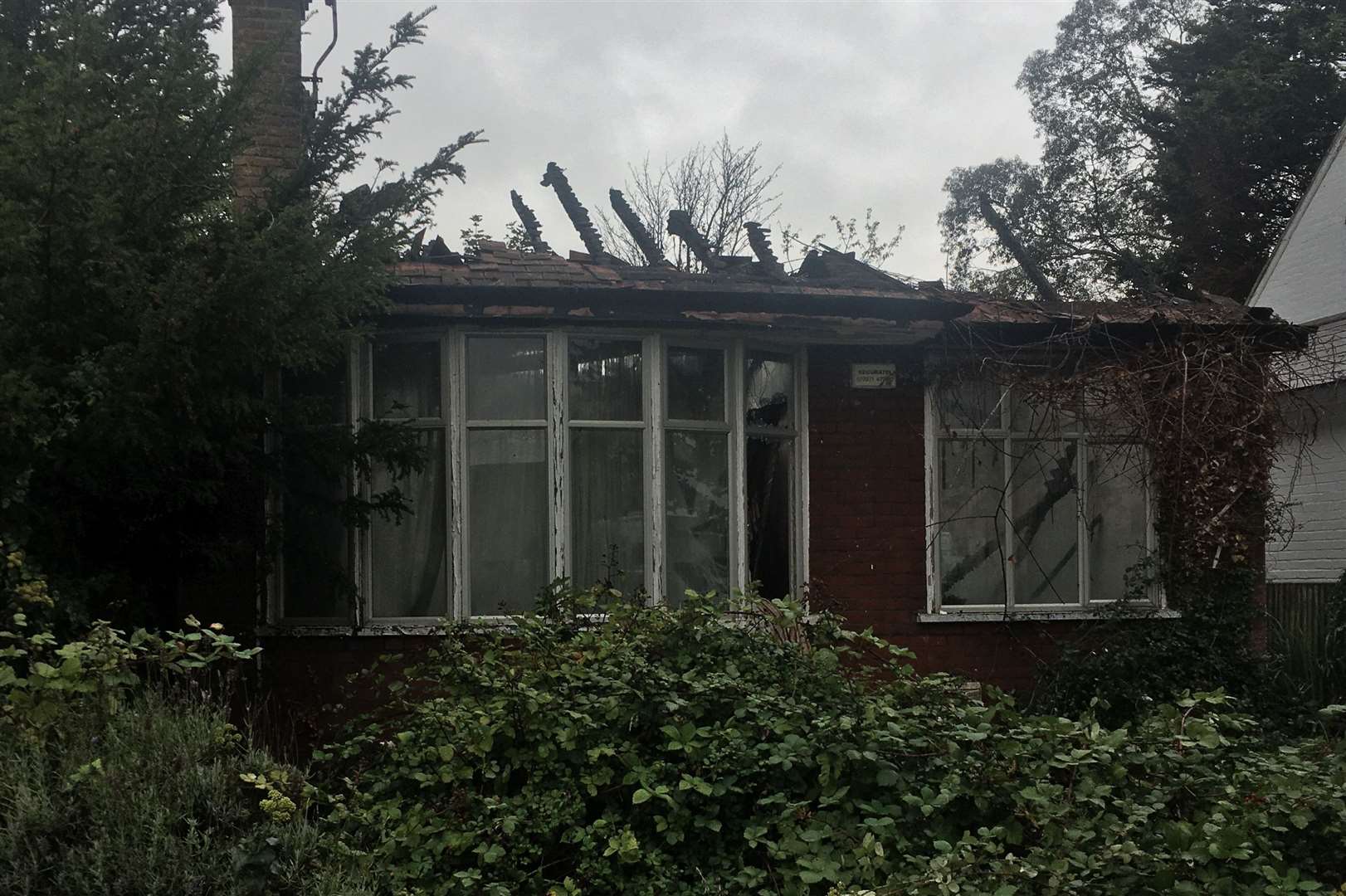 The bungalow's roof has been destroyed. Pic: Peter Bressington