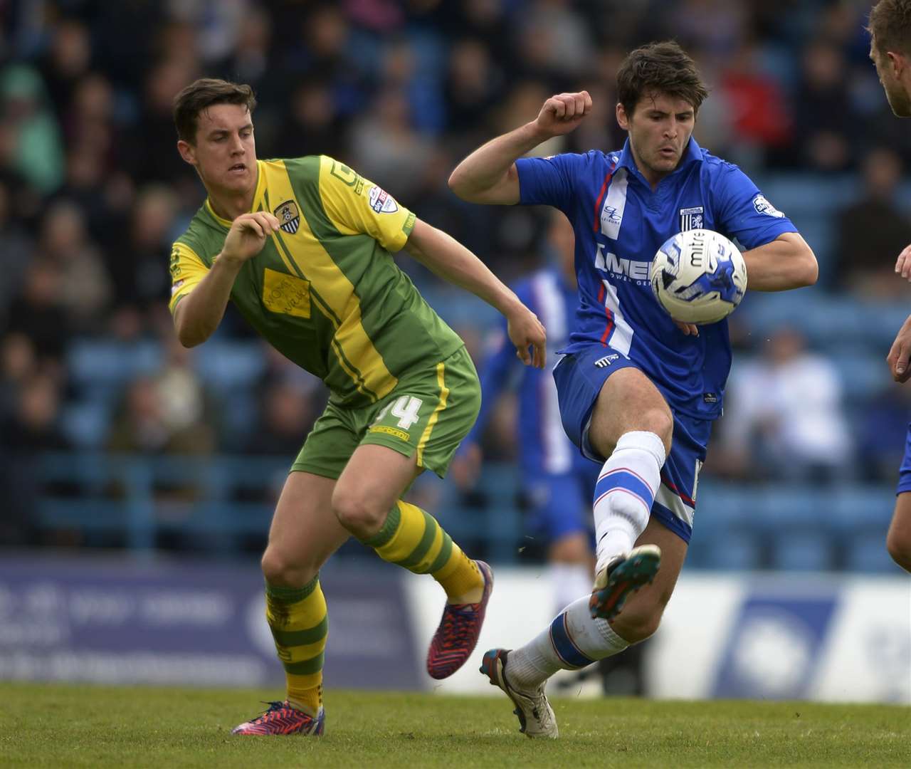 Graham Burke in action for Notts County at Priestfield against the Gills in May, 2015 Picture: Barry Goodwin