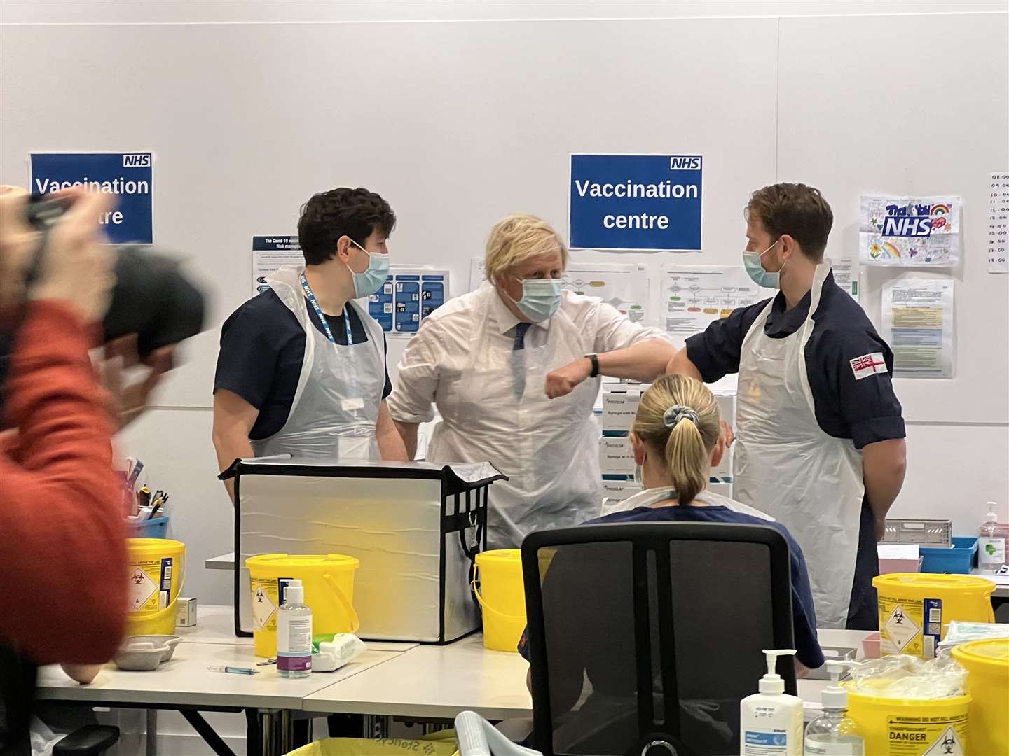Boris Johnson at a vaccination at Saga in Ramsgate. Picture: NHS Kent and Medway
