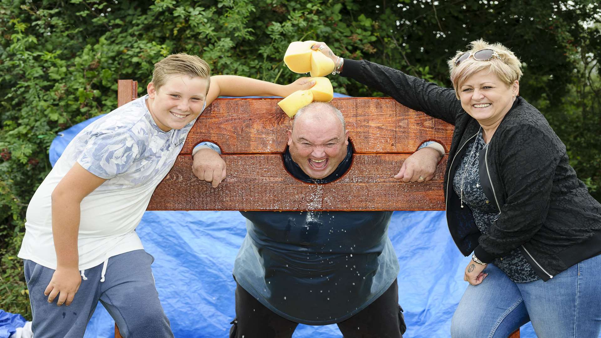 Lewis Kinsella, 12, Paul Kinsella and Di Wells